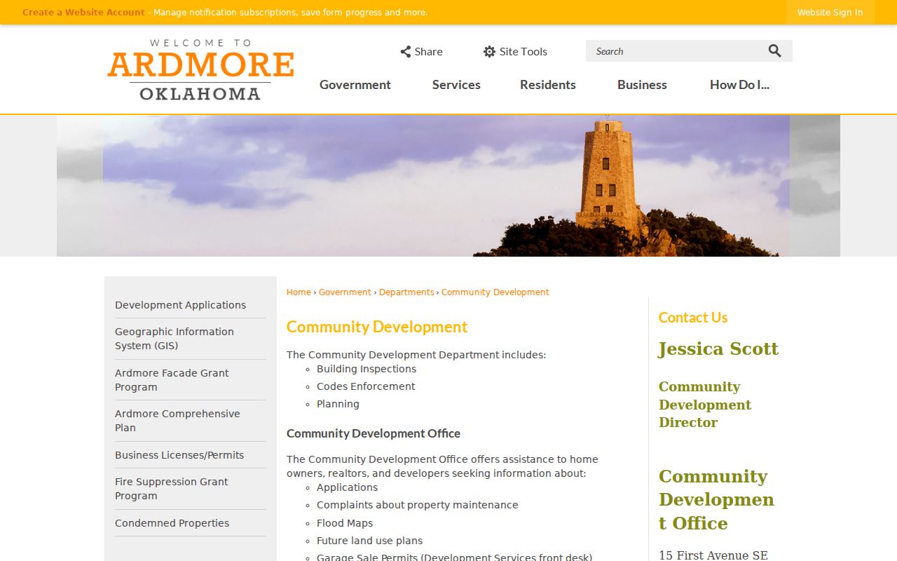 Ardmore street directory Community Development records office