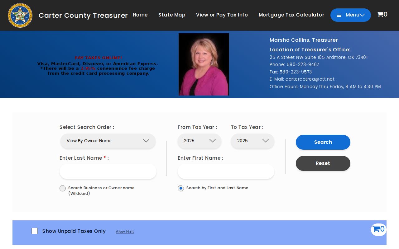 Ardmore street directory Carter County tax roll search