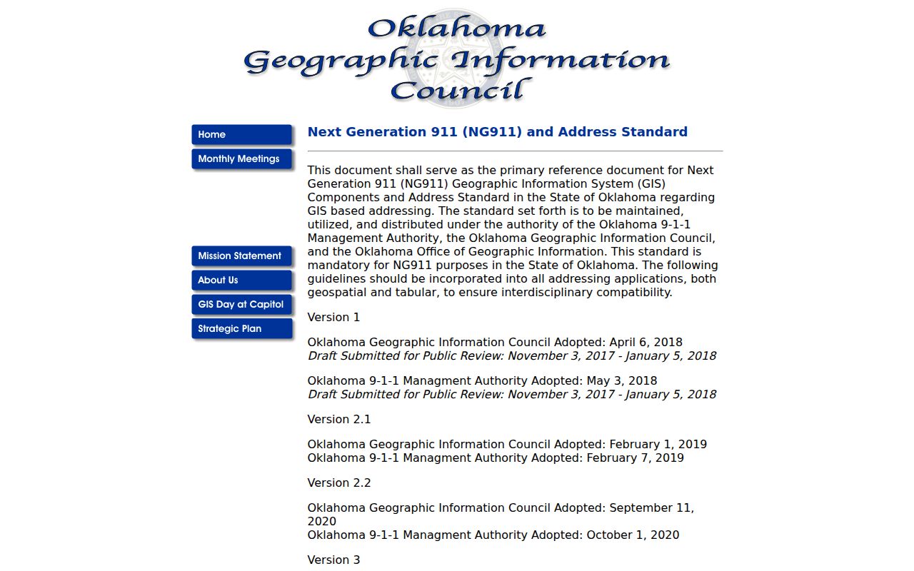 Ardmore ZIP code directory Oklahoma NG911 address standards